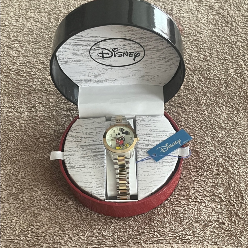 MZBerger & Co Disney Mickey Mouse Gold and Silver Character Watch